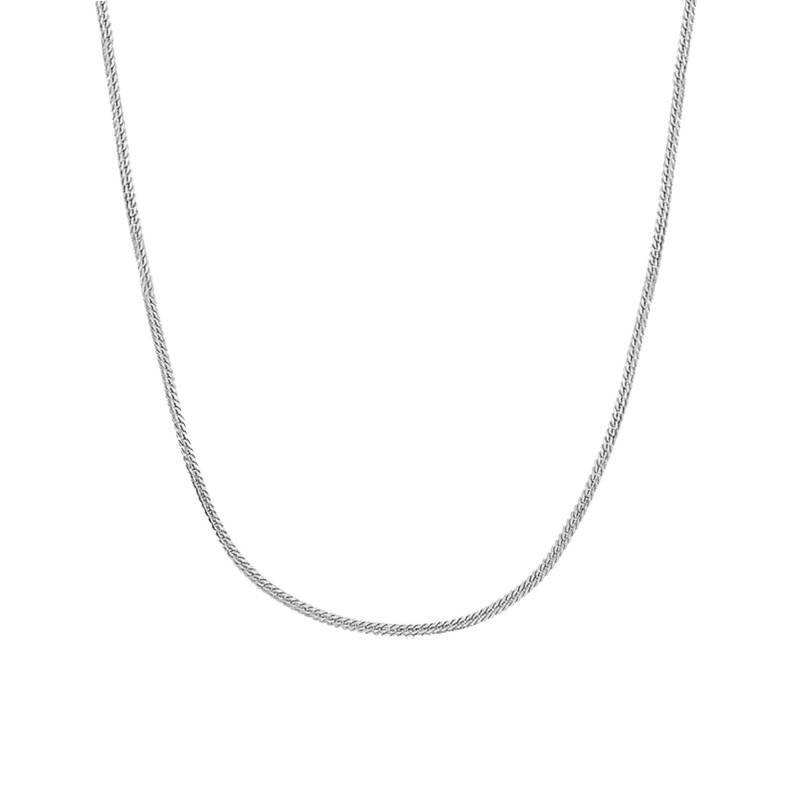 Rhodium-Plated 925 Silver Bismarck Chain, Length 42 cm - Manillon