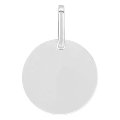 925 Rhodium-Plated Silver Round Medal, 12 mm Diameter - Emanessence