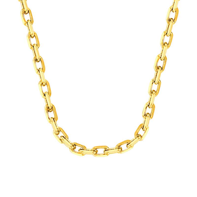 Diamond-Cut Yellow Gold 750/1000 Cable Chain, 40 cm Length, Width 0.75 mm to 3.50 mm - Manillon