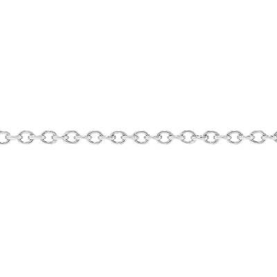 Round Silver Cable Chain, 45 cm Length, Width 1.50 to 1.90 mm - Manillon