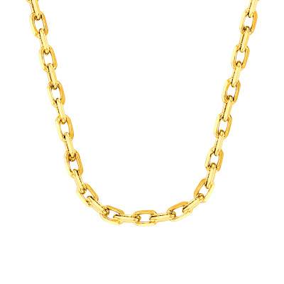 Bracelet Maille Forçat Diamantée, Or Jaune 750, Longueur 19 cm, Largeur 0,90 à 3,20 mm - Manillon