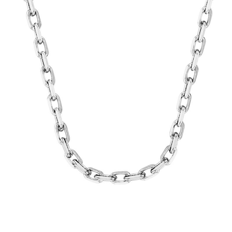 750/1000 White Gold Diamond-Cut Cable Chain, 42 cm Length, Width from 0.75 mm to 2.25 mm - Manillon