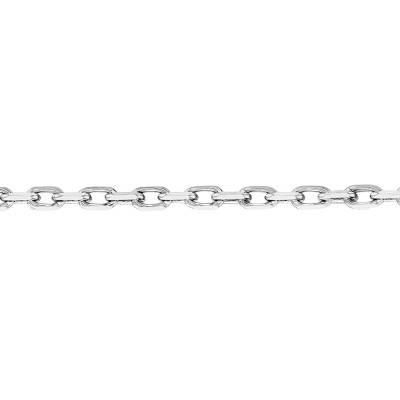 Chaîne Forçat Diamantée, Or Blanc 750, Longueur 40 cm, Largeur de 0,75 à 2,25 mm - Manillon