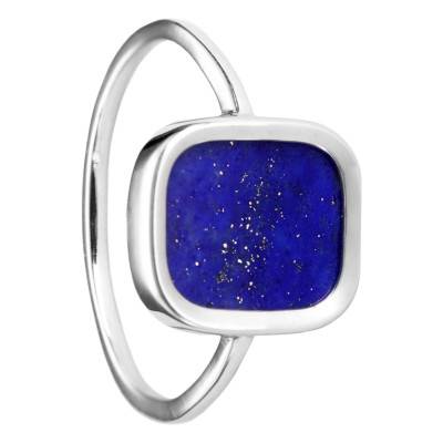 Petite Bague Mykonos Lapis Lazuli & Argent 925 Rhodié - Skalli