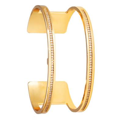 Gold-Tone P-Pure Brass Cuff, 25 mm Width - Les Georgettes