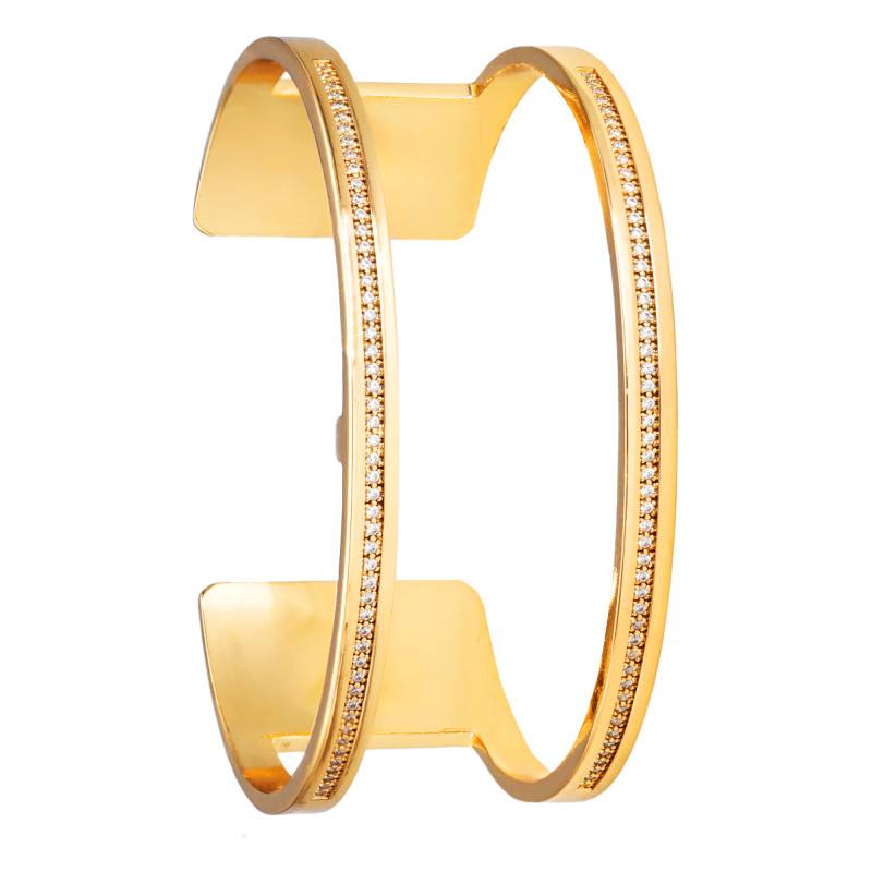 Gold-Tone P-Pure Brass Cuff, 25 mm Width - Les Georgettes