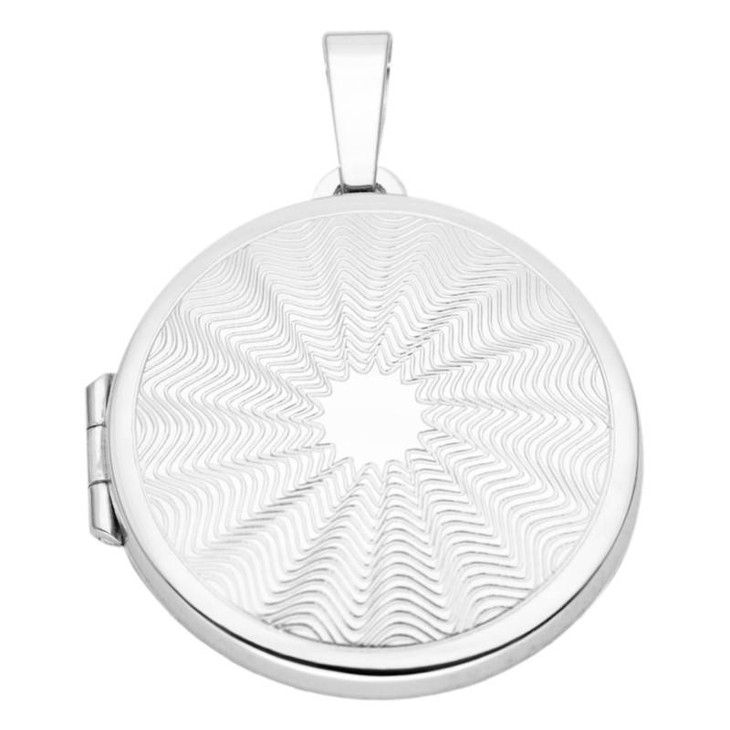 925 Silver Grooved Photo Locket - Vandona
