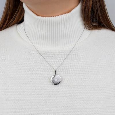 925 Silver Grooved Photo Locket - Vandona