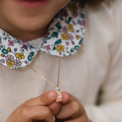 Yellow 375/1000 Gold & Enamel Unicorn Pendant - Bambins