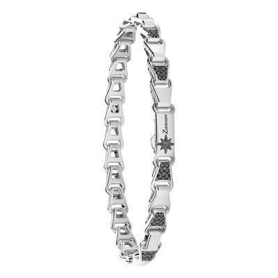 Bracelet Cosmopolitan Luxury Alterné Spinelles Noirs & Argent 925, Longueur 19 cm à 21 cm- ESB215 - Zancan