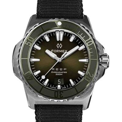 Montre Reef 39.5mm Automatic Green dial COSC 300M 2201.1.6300 - Formex