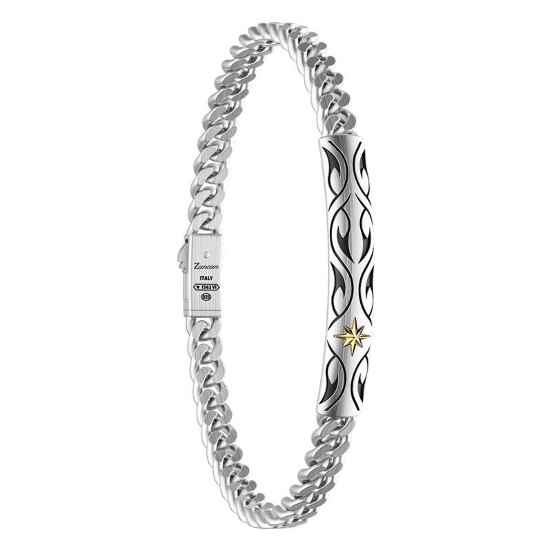 925 Silver Cosmopolitan Tribal Bracelet, Length 21 cm - EXB964 - Zancan