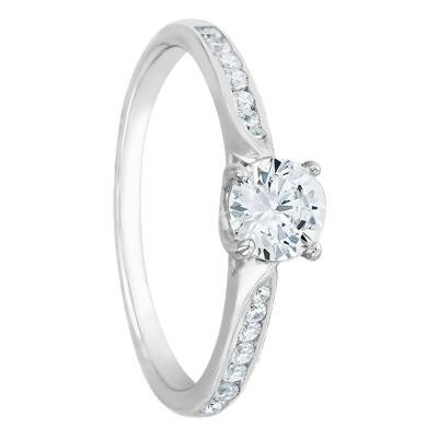 Bague Solitaire Grace Diamant 0,50 ct & Or Blanc 750 - Alliantine