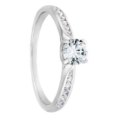 Grace 750 White Gold Diamond 0.40 ct Solitaire Ring with Side Stones - Alliantine