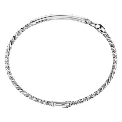 925 Silver & Onyx Cosmotone Bracelet, Length 21 cm, Width 6 mm - EXB971 - Zancan