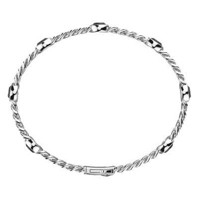 925 Silver & Onyx Cosmotone Bracelet, Length 19 cm to 21 cm, Width 6 mm - EXB972 - Zancan