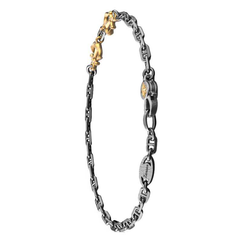 925 Silver Odissea Anchors Bracelet, Length 19 cm to 21 cm - EXB989 - Zancan