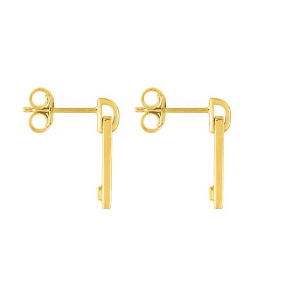 Boucles d'oreilles Rectangulaires Or Jaune 750 & Diamants 0,06 ct - Emanessence