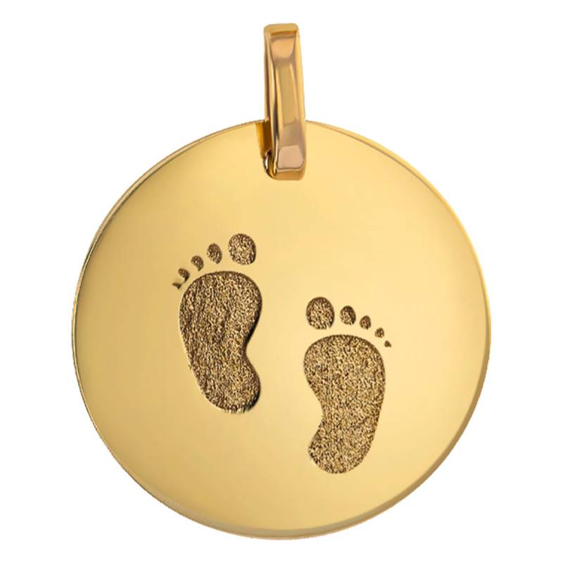 "Yellow Gold Little Feet Medal, 15 Mm Diameter" - Lucas Lucor
