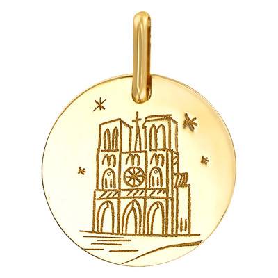 Médaille Notre-Dame de Paris, Or Jaune 375 ou 750, Diamètre 16 mm - Lucas Lucor