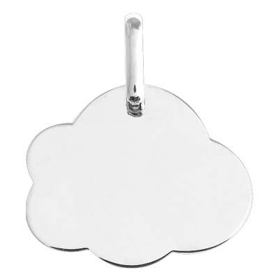 18K White Gold Engravable Cloud Medal SM - Lucas Lucor