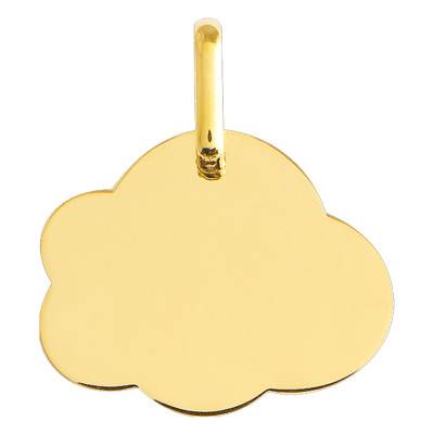 Médaille A Graver Nuage PM Or Jaune 750 - Lucas Lucor