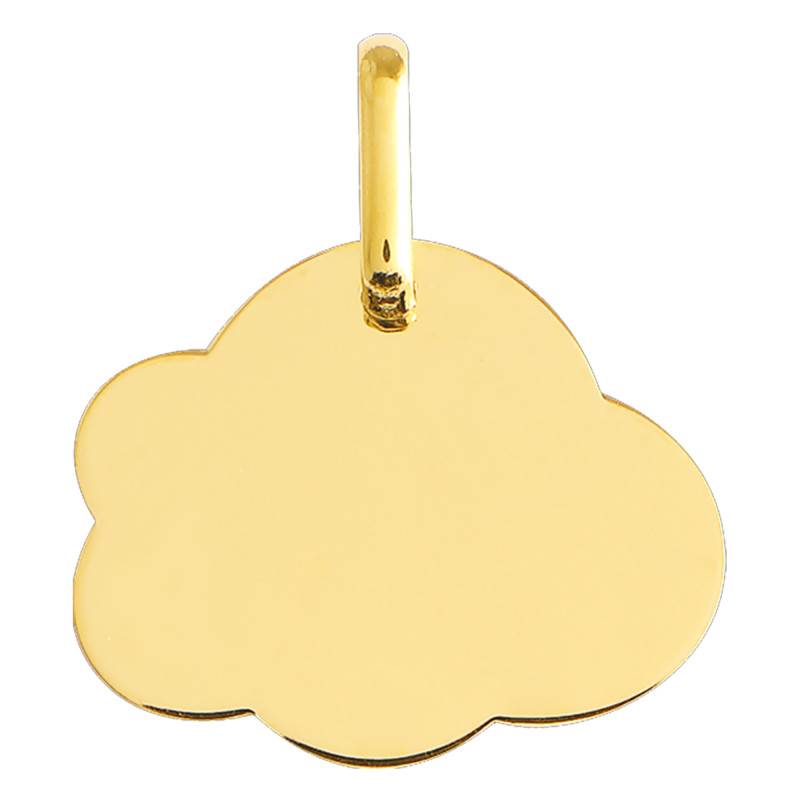 750/1000 Yellow Gold Engravable Cloud Medal SM - Lucas Lucor