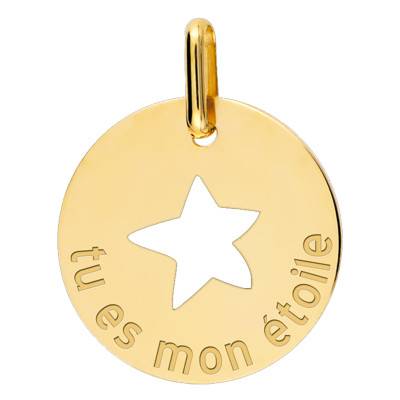 Médaille Mon Etoile Or Jaune, Diamètre 13 mm - Lucas Lucor