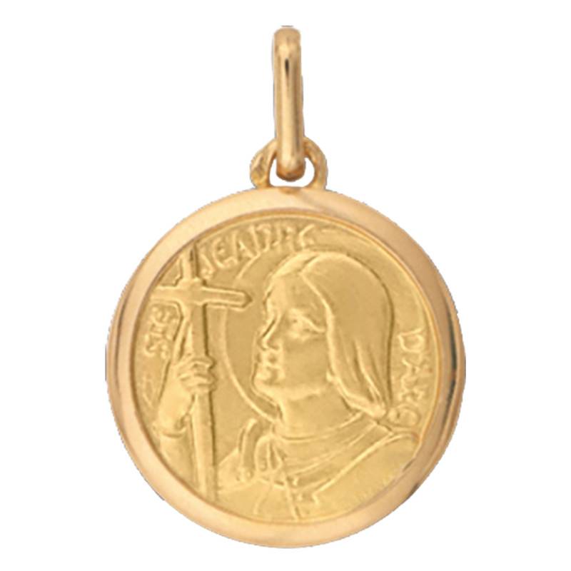 Yellow Gold Joan of Arc Medal, 16 mm Diameter - Lucas Lucor