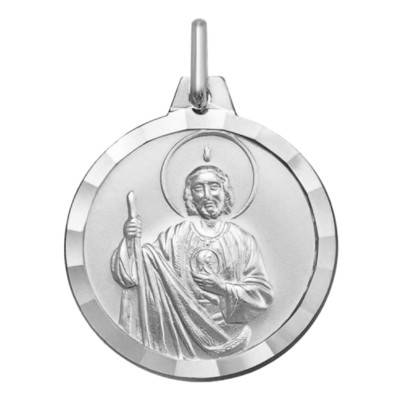 Médaille Scapulaire Saint Judas Thaddée en Argent 925, Diamètre 18 mm - Argyor