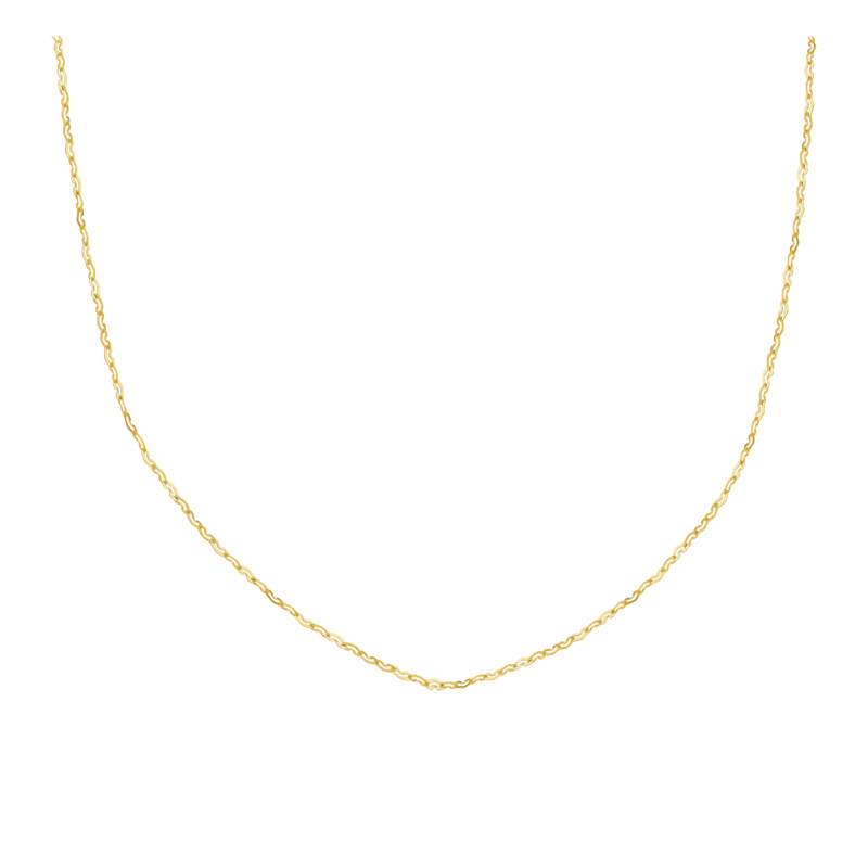375/1000 Yellow Gold Heart Link Chain, Length 40 cm to 60 cm, Width 1.90 mm - Manillon