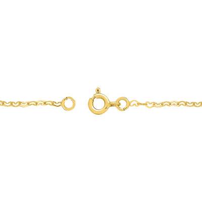 375/1000 Yellow Gold Heart Link Chain, Length 40 cm to 60 cm, Width 1.90 mm - Manillon