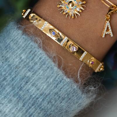 Cosmic Amulets Yellow Gold-Plated Bracelet, Length 16 cm to 19 cm - A2139-995-7-L19v - Thomas Sabo