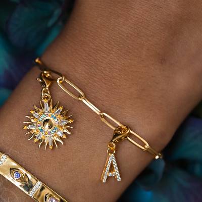 Bracelet Charmista Coin en Plaqué Or, Longueur 15,00 cm ou 17,00 cm, Largeur 2,50 mm - X0286-427-39 - Thomas Sabo