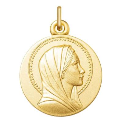 Virgin Mary Halo Medal in 750 Yellow Gold, Diameter 16 or 18 mm - Argyor