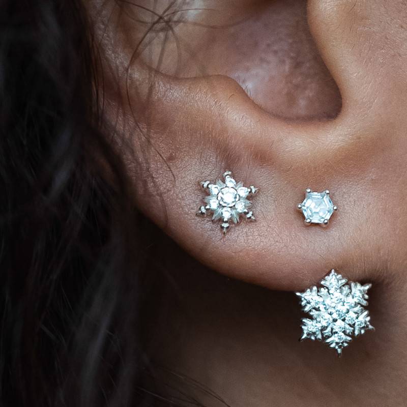 Boucles D'Oreilles Éclair Acier Inoxydable - Bijou Homme/Femme - Cadeau Mode Avec Sac