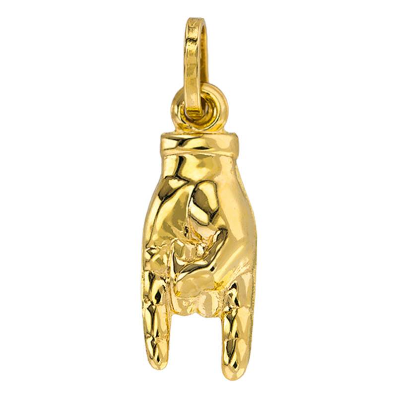 750/1000 Yellow Gold Italian Hand Pendant - Emanessence