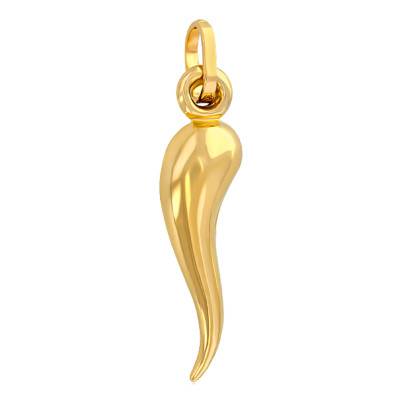 750/1000 Yellow Gold Italian Horn Pendant - Emanessence