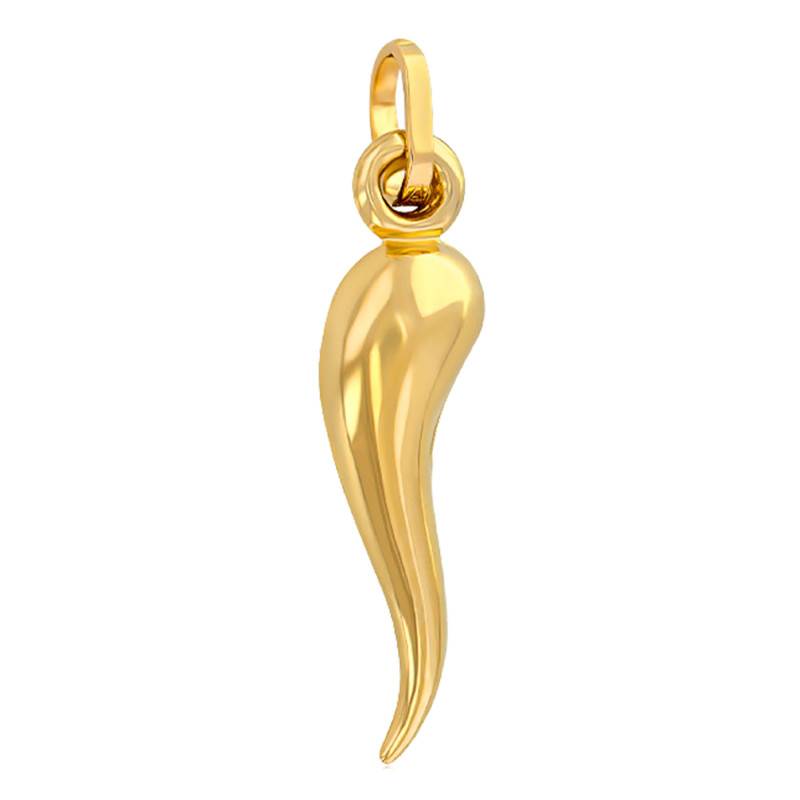 750/1000 Yellow Gold Italian Horn Pendant - Emanessence