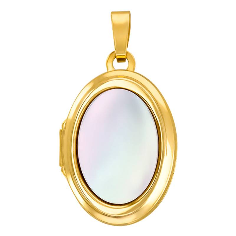 375/1000 or 750/1000 Yellow Gold & Mother-of-Pearl Photo Pendant - Emanessence