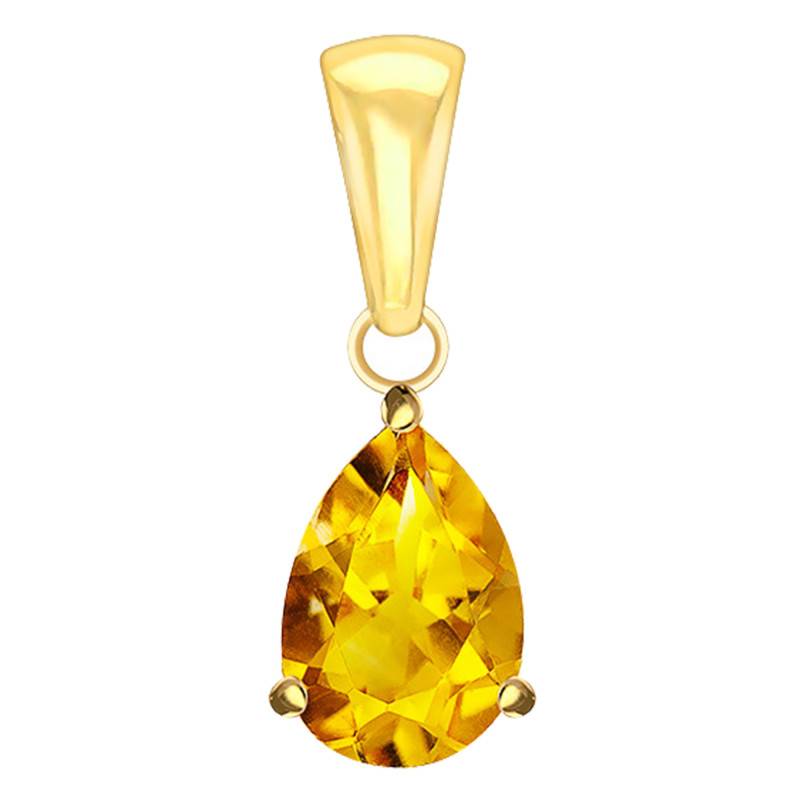 375 or 750/1000 Yellow Gold & Pear Citrine Pendant - Aurora