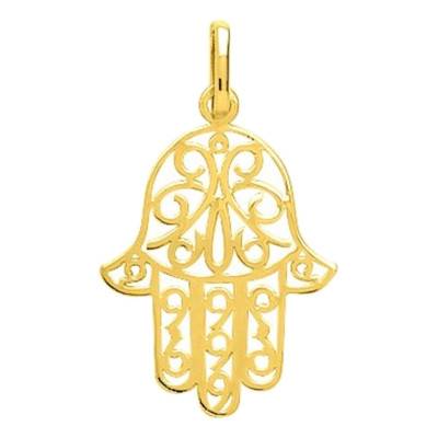 Pendentif Main de Fatma Arabesque Or Jaune 750 - Emanessence