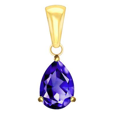 Yellow Gold 375 or 750 & Iolite Pendant - Aurora