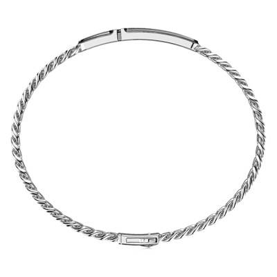 925 Sterling Silver & Black Spinel Cosmopolitan Bracelet, Length 19 cm to 21 cm - ESB087 - Zancan
