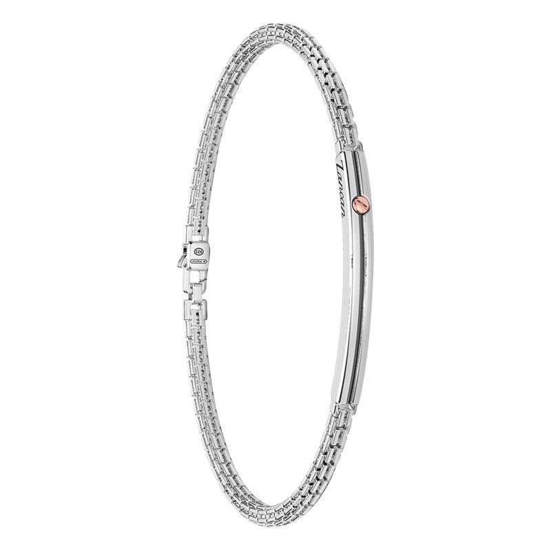 Insignia 925 Silver & 750 Rose Gold Screw Bracelet 21 cm - ESB082R - Zancan