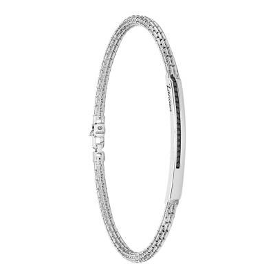 925 Sterling Silver & Black Spinels Insignia Bracelet, Length 21 cm - ESB083 - Zancan