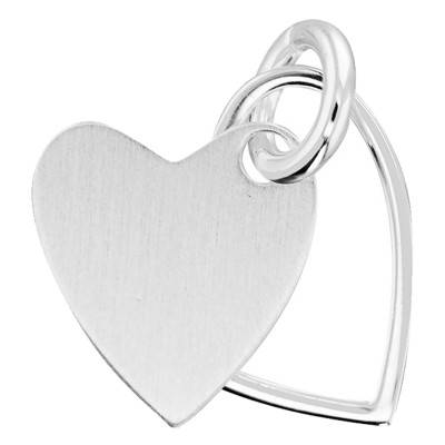 Pendentif coeur et son contour argent - Emanessence