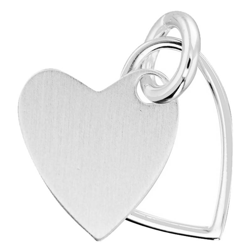 925 Silver Heart And Outline Pendant - Emanessence