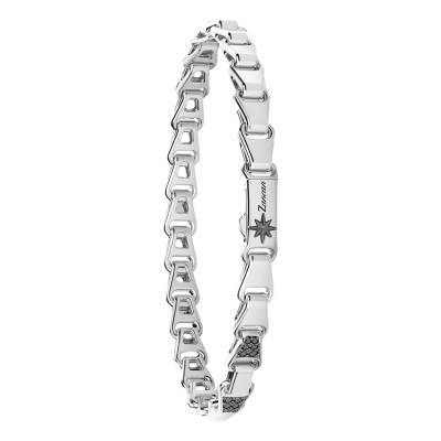 Bracelet Cosmopolitan Luxury Pierres Noires & Argent 925, Longueur 19 à 21 cm - ESB216 - Zancan