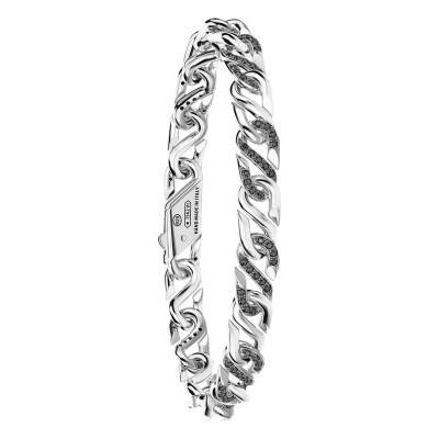 Bracelet Cosmopolitan Luxury Spinelles Noirs & Argent 925, Longueur 19 à 21 cm - ESB221 - Zancan